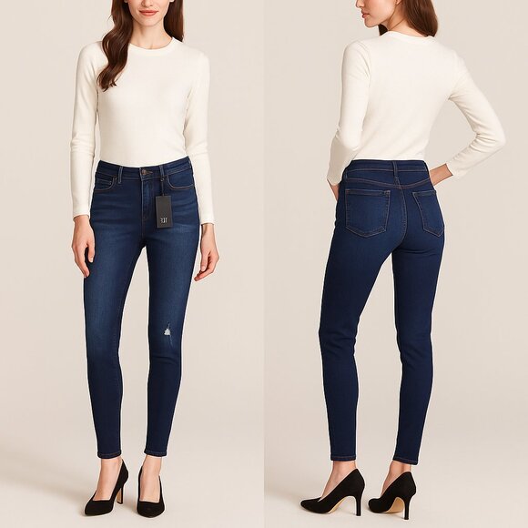 NWT✨KUT🌹FROM THE KLOTH High-Rise Donna Ankle Skinny Jeans Sz 10 👖 Distressed - Picture 1 of 16